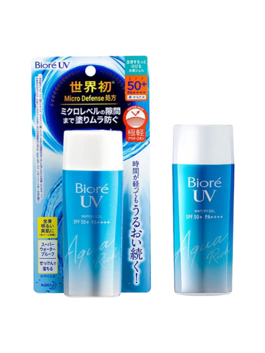 Kao- Biore UV Aqua Rich Water Gel & Watery Essence Sunscreen SPF 50+ PA++++ - 90ML/50ML