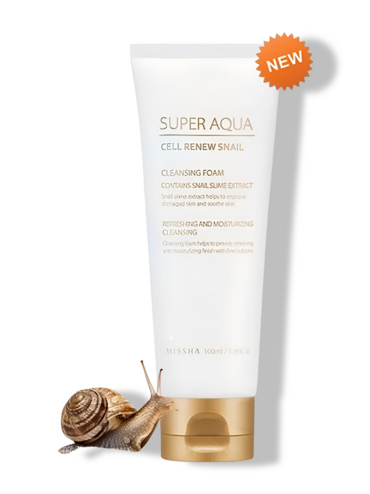 MISSHA Super Aqua Cell Renew Snail Cleansing Foam - Ivelan Cosmetics